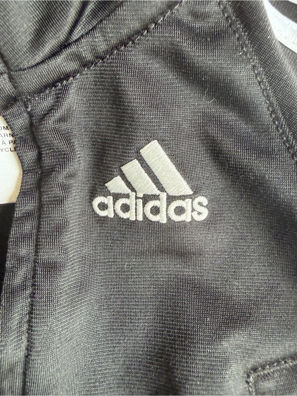 Adidas Baby Track Jacket Black White Striped Zip Up 6M Athletic - Picture 3 of 6